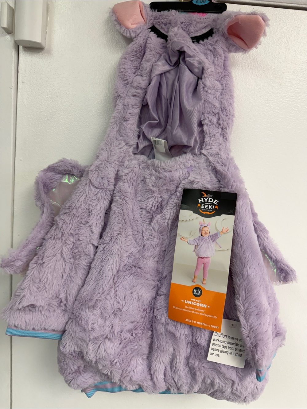 Hyde and Eek Kids' Lavender Unicorn Costume Hoodie infants 6-12 months pullover